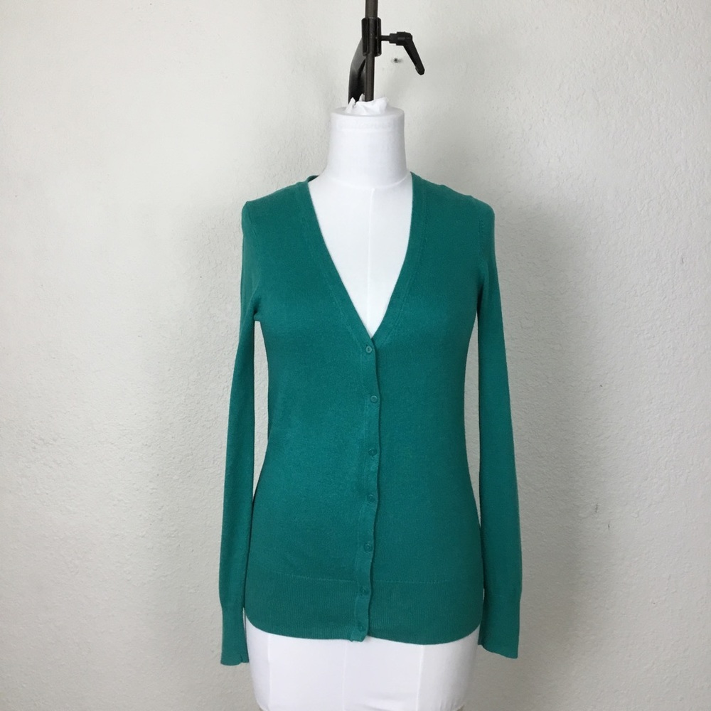 Gap Women’s Cardogan Size S Green Cotton Blend Sweater Buttons Up